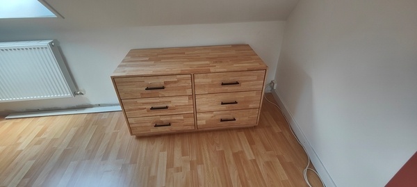 Commode hévéa 6 tiroirs