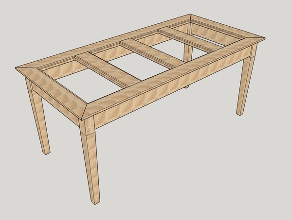 Table bois carrelage 30x30