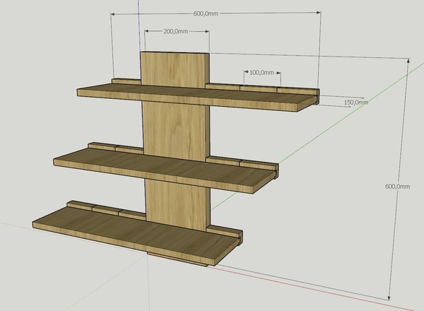 Etagère murale autoportante toujours sans ferraille
