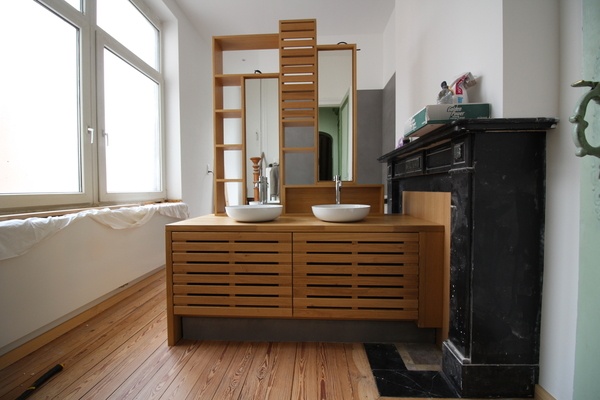 Meuble de salle de bain deux faces