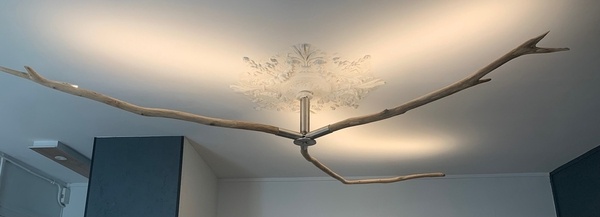 Lustre 3 branches (Châtaigner/ Inox)