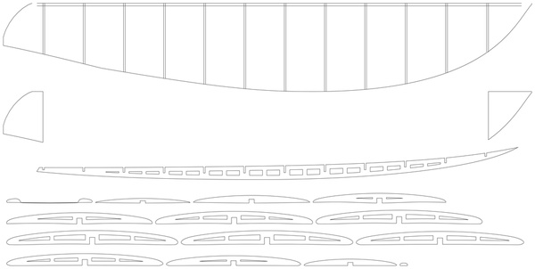 Plan de surfboard hollow ; Fish quad hollow 5'2"x21"x2.3"