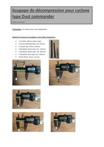 Soupape pour récupérateur de copeaux avec Cyclonique type Dust commander