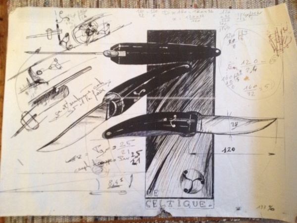 Couteaux pliant type Piémontais lunule Vendetta Corse