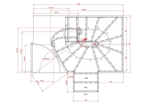 Escalier débillardé