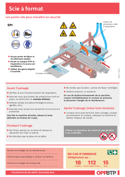 Document sur la sécurité et l'usage des machines (OPPBTP)