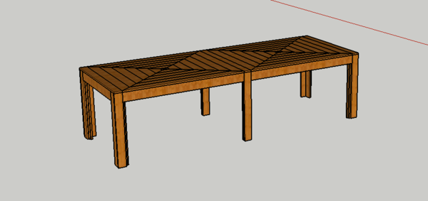 Voici mon projet pour une table de jardin