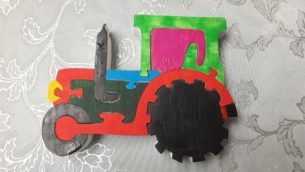 Puzzle tracteur peint