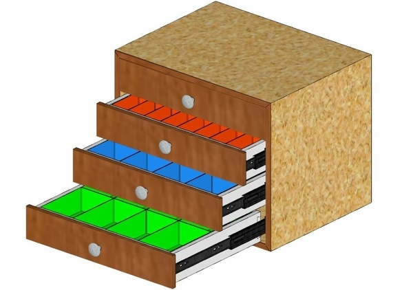 Casier de rangement visserie