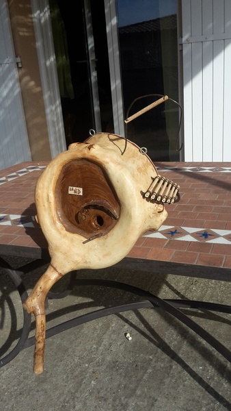 Cabane à oiseaux en platane récupéré.
