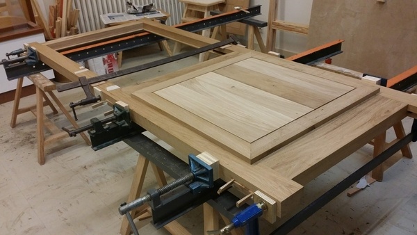 Porte d'atelier en chêne