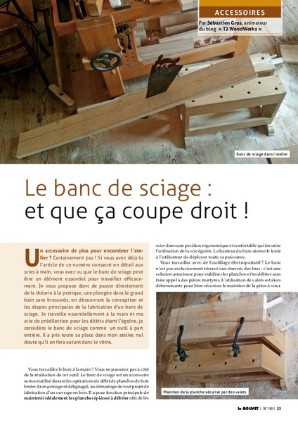 UN BANC DE SCIAGE : ET QUE ÇA COUPE DROIT ! - Article complet BLB-Bois