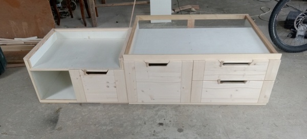 Caisson d'aménagement d'un fourgon Vito