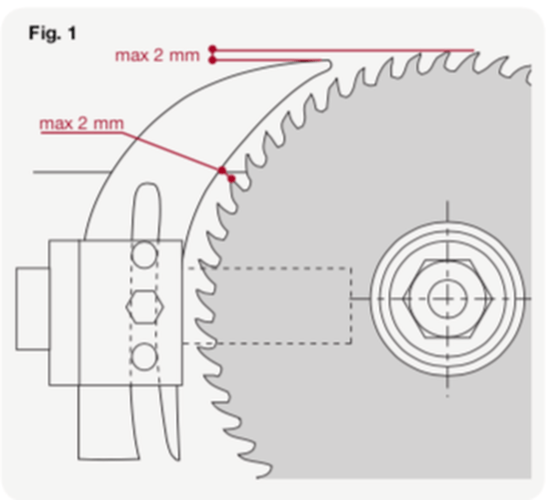 Scie circulaire : règles positionnnement couteau diviseur