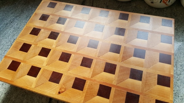 Planche à découper en bois de bout, effet CASIER