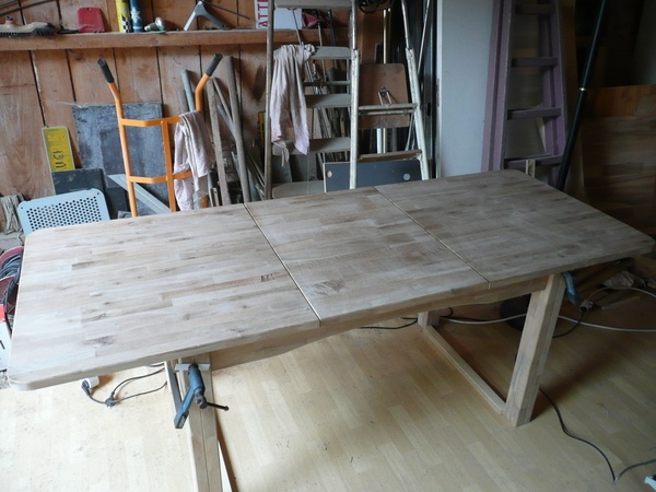 Table en chêne avec rallonge