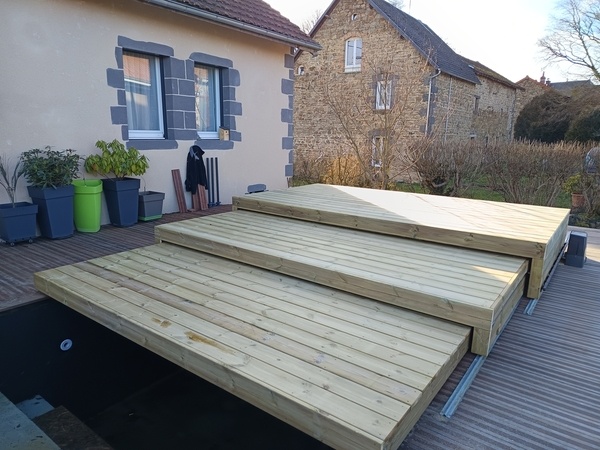Terrasse coulissante piscine