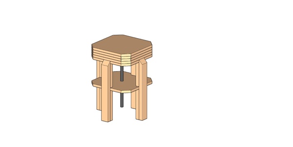 Tabouret réglable octogonal