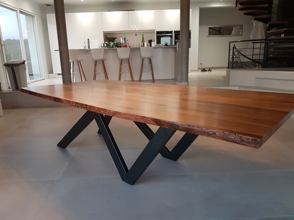 Table chêne acier