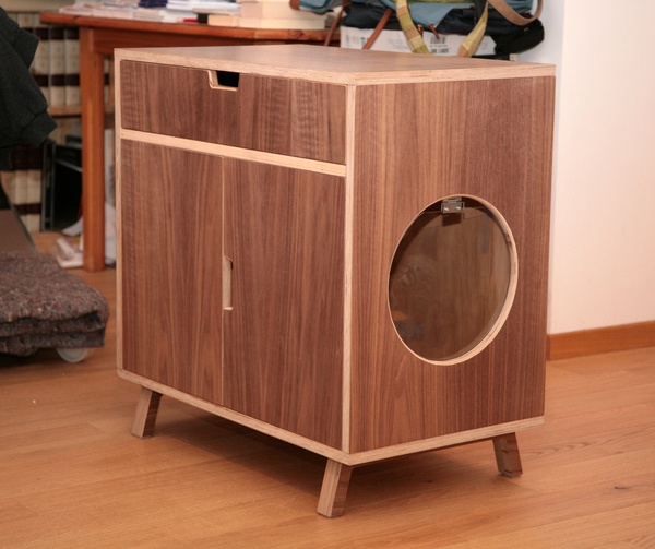 Meuble litière pour chat