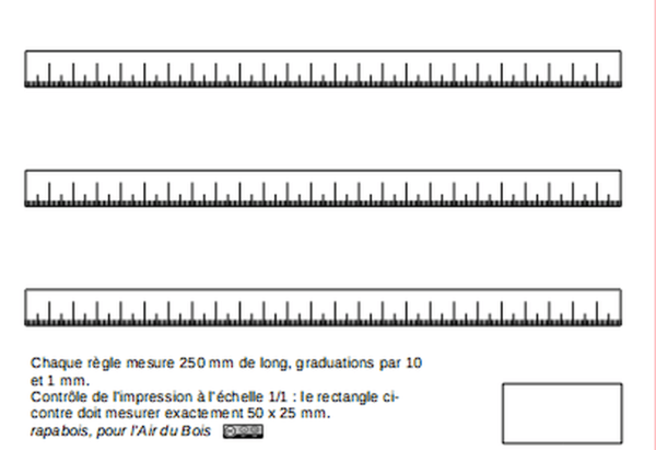 Règle graduée à imprimer