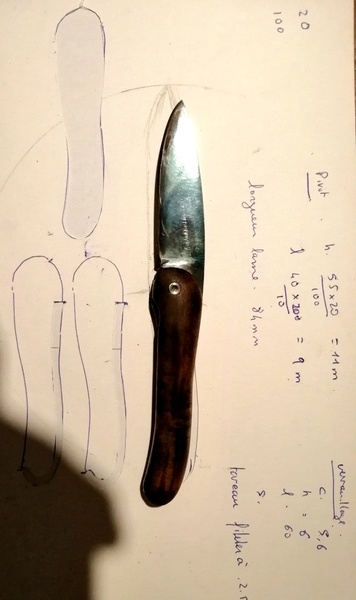 Couteau pliant noyer