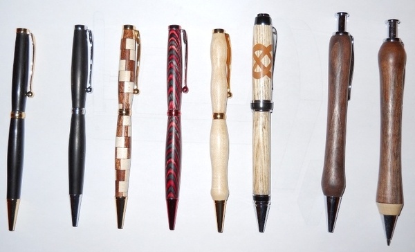 Ebene 7mm, 7 mm damier, erable, noeud celtique, stylo clic noyer, noyer érable