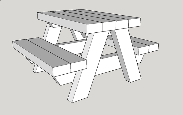 Table de Pique nique Ecureuil (ou barbie)