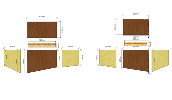 Une paire de chevets suspendus