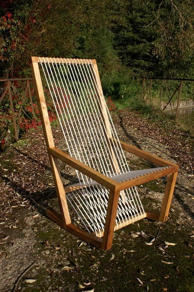 Fauteuil à bascule avec assise en cordelette #2