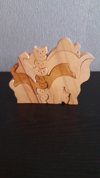 Puzzle en bois massif de hêtre