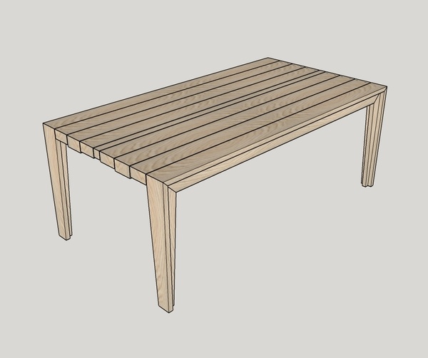 Grande table en bois massif