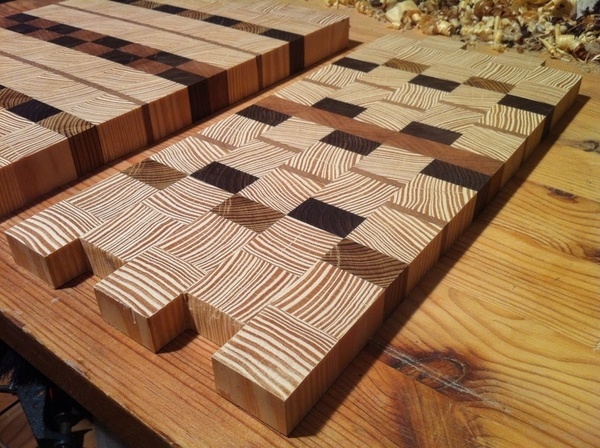 Planche à découper en bois de bout