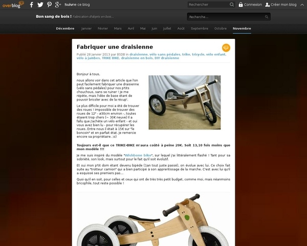 Réalisation du draisienne