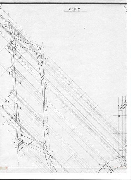 Epure d'un limon débillardé élevation