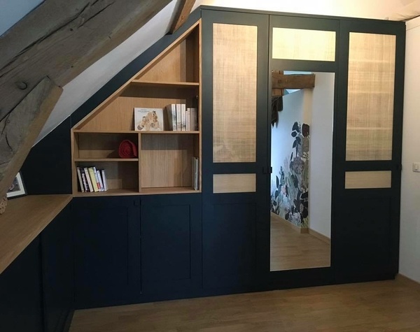 Dressing et meuble de salle de bains à porte en sisal