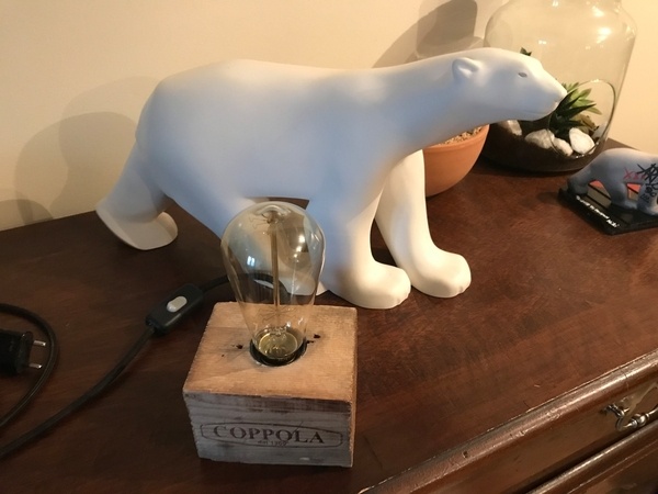 Lampe récupération bois
