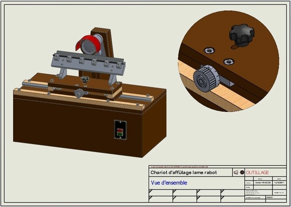 Chariot d'affûtage lame rabot