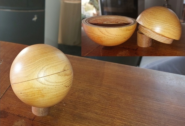 Une sphère creusée et filetée