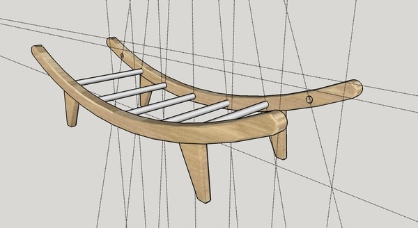 Un porte bûche en lamellé collé