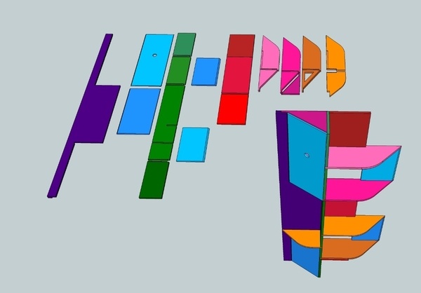 Un meuble étagère en orme