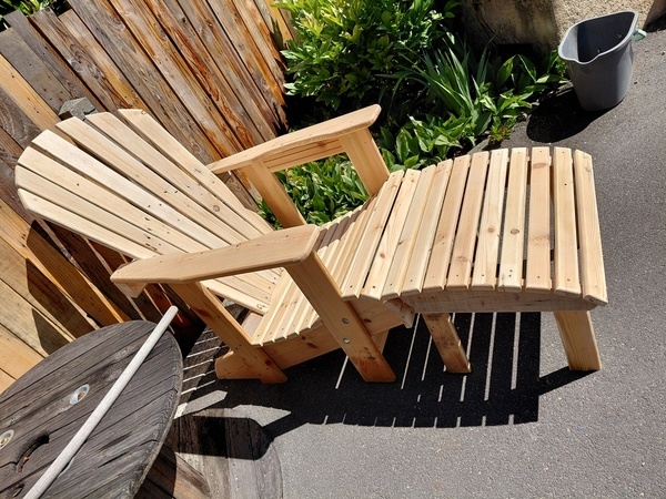 Chaise de jardin avec repose pieds