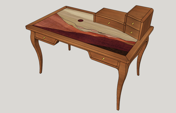 Bureau aux pieds Louis XV