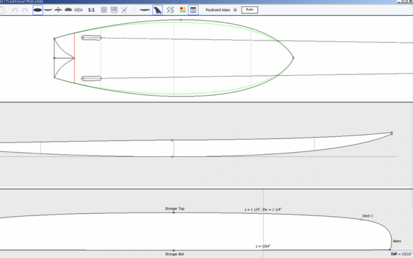 Planche de Surf Fish 5'11" x 23" x 2 3/4"