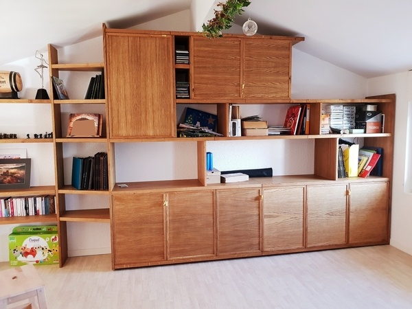 Bibliothèque latté chêne