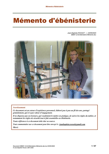 Mémento d'ébénisterie