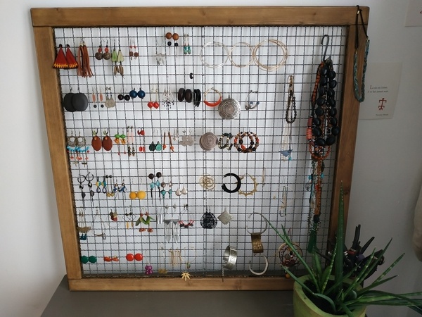 Cadre boucles d'oreilles tout en récup