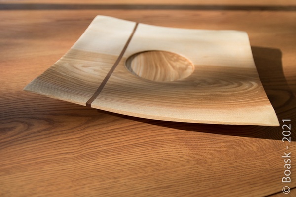 Tournage coupe décorative en frêne olivier