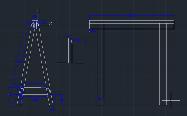 Tréteaux façon Verdier (DWG-AutoCad)