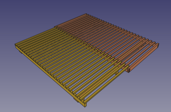 Vue en perspective (lit ouvert)